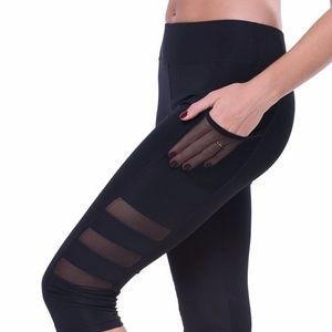 Deago Womens High Waist Yoga Pants Capri